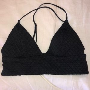 Black triangle bikini top